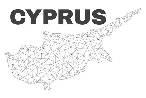 Mapa de Vector Polygonal Mesh Chipre — Vetor de Stock