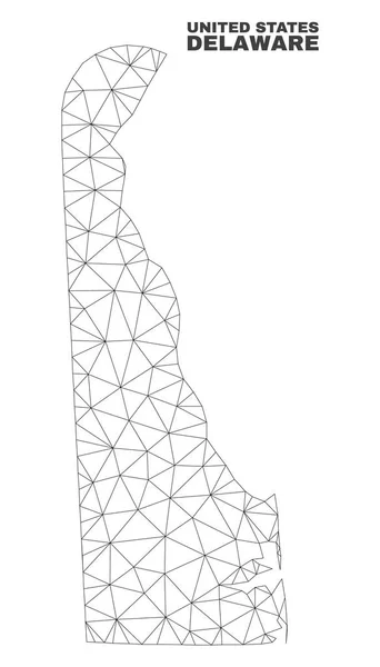 Vector Polygonal Mesh Delaware State karta — Stock vektor