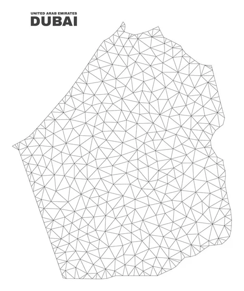 Mapa do Emirado de Dubai de malha poligonal vetorial — Vetor de Stock