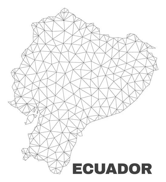 Vector Malla Poligonal Ecuador Mapa — Archivo Imágenes Vectoriales