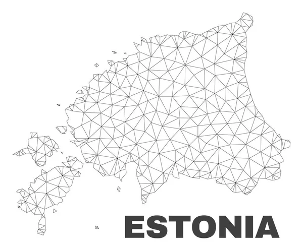 Vector Malla Poligonal Estonia Mapa — Vector de stock