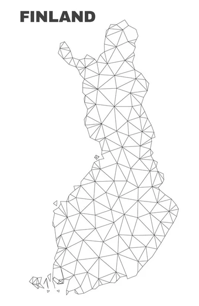 Malla poligonal vectorial Finlandia Mapa — Archivo Imágenes Vectoriales