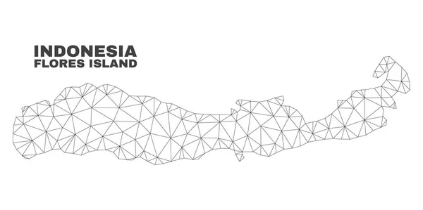 Vector Malla Poligonal Isla Flores de Indonesia Mapa — Archivo Imágenes Vectoriales