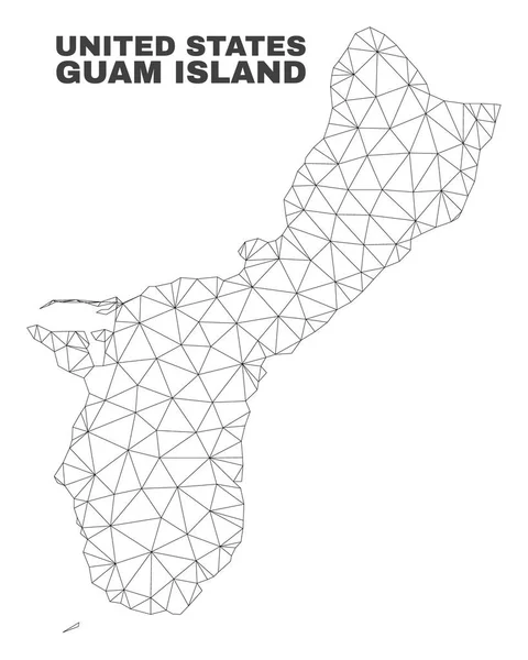 Vector Malla Poligonal Guam Island Mapa — Vector de stock