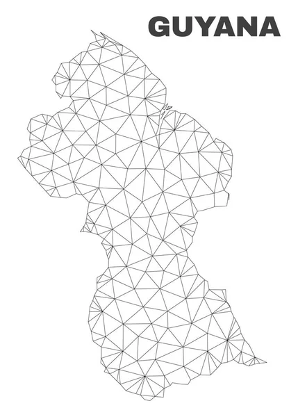 Malla poligonal vectorial Guyana mapa — Vector de stock