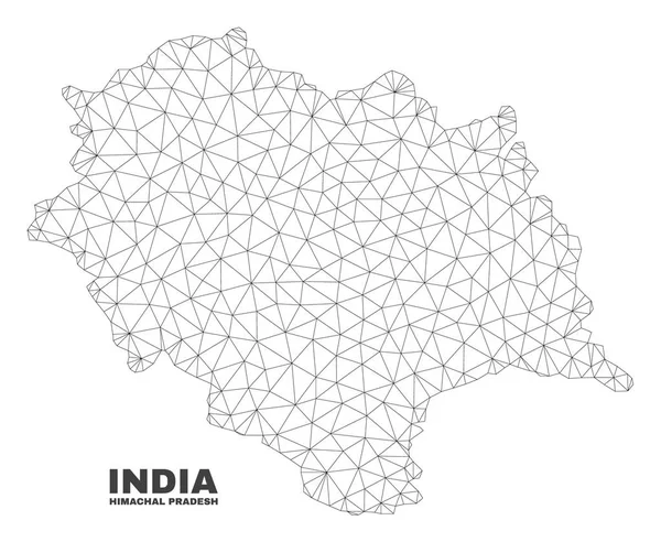 Vektorová mapa polygonální síť Himachal Pradesh State — Stockový vektor