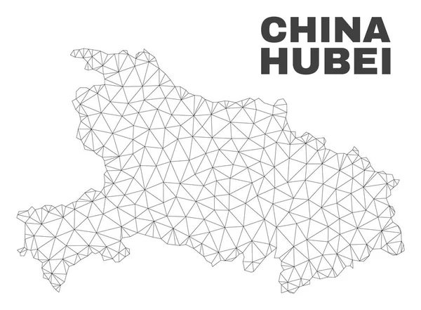 Vektor polygonales Netz Karte der Provinz Hubei — Stockvektor