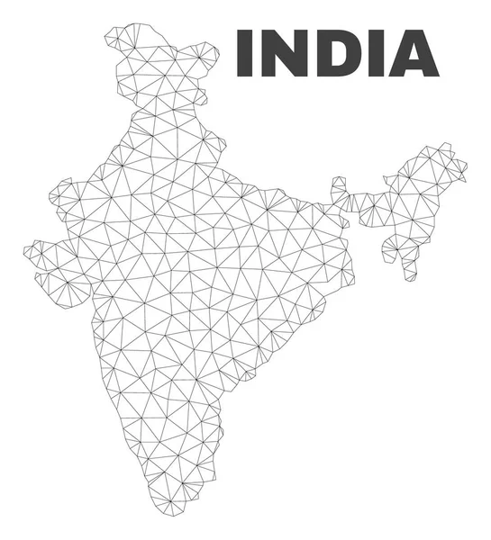 Malla poligonal vectorial India mapa — Archivo Imágenes Vectoriales