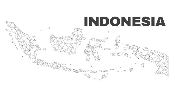 Peta Vector Polygonal Mesh Indonesia - Stok Vektor