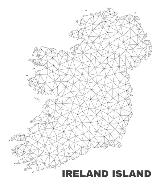 Carte de l'île d'Irlande de maille polygonale vectorielle — Image vectorielle