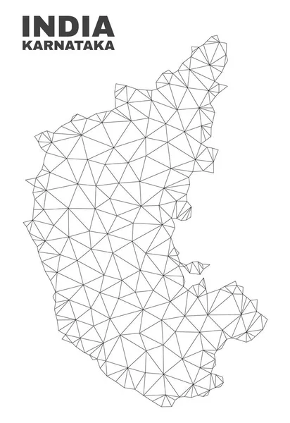 Vector Polygonal Mesh Karnataka State karta — Stock vektor
