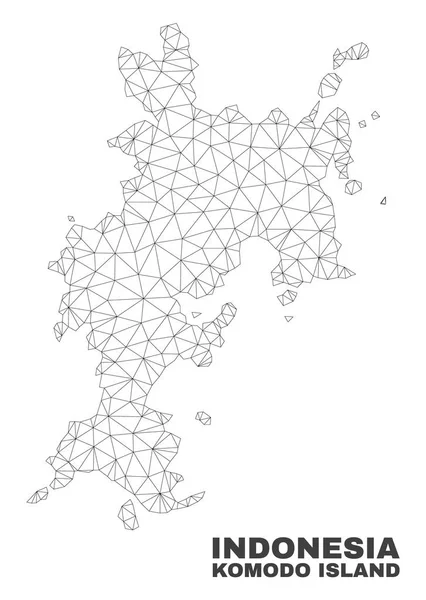 Векторная многоугольная карта острова Комодо — стоковый вектор