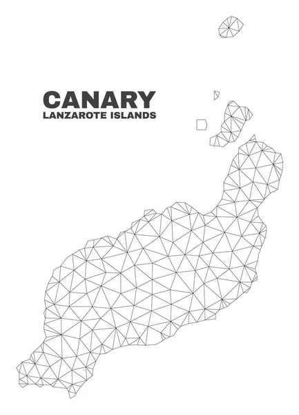 벡터 다각형 메쉬 Lanzarote 섬 지도 — 스톡 벡터