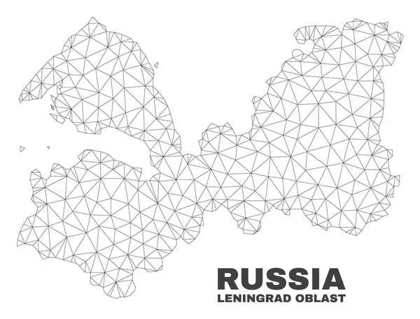 Mapa da região de Leningrado de malha poligonal vetorial —  Vetores de Stock