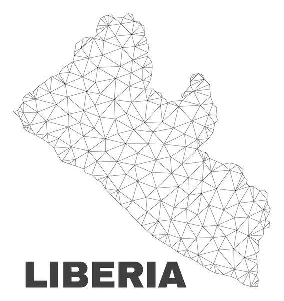 Vector Malla Poligonal Liberia Mapa — Vector de stock