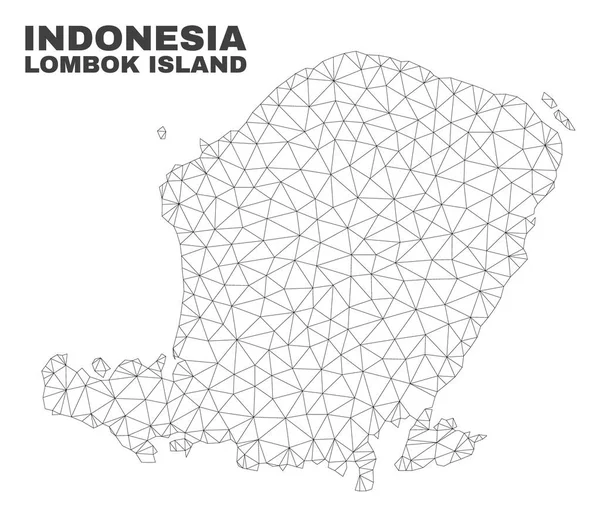 Vector Malla Poligonal Lombok Island Mapa — Archivo Imágenes Vectoriales
