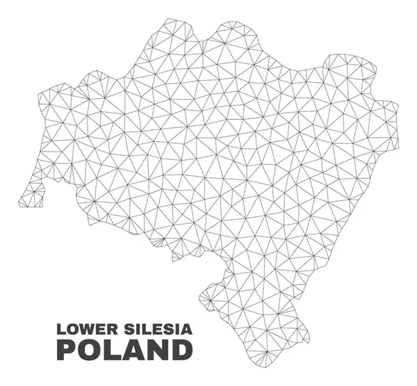 Vector veelhoekige Mesh Lower Silesia provincie kaart — Stockvector