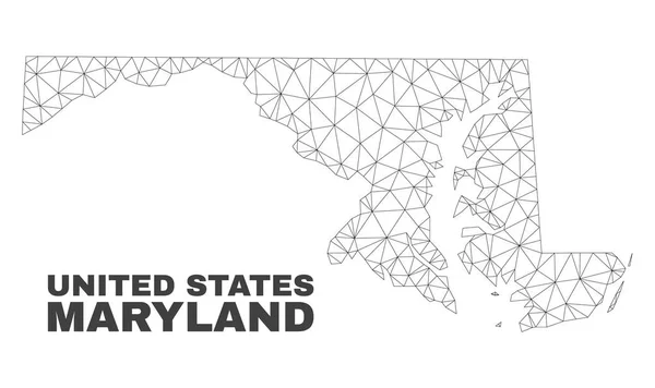 Vector Polygonal Mesh Maryland State karta — Stock vektor