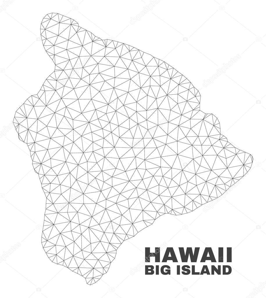 Vector Polygonal Mesh Hawaii Big Island Map