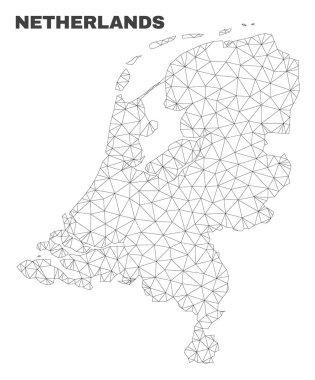Vektör poligonal Mesh Hollanda Haritası