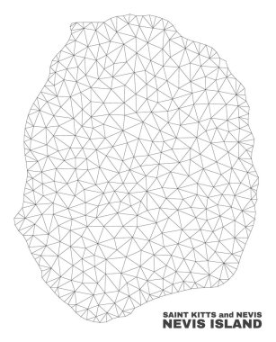 Vektör poligonal Mesh Nevis Adası Haritası