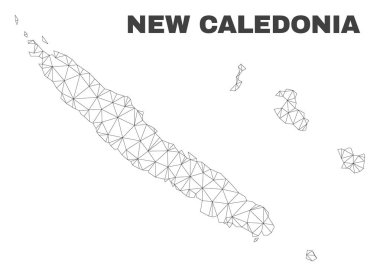 Vektör poligonal Mesh Yeni Kaledonya Adaları Haritası