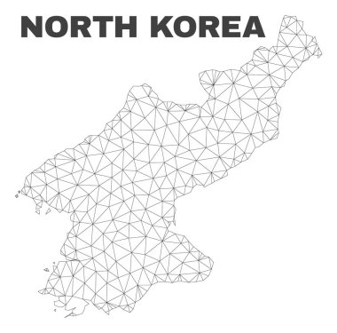 Vektör poligonal Mesh Kuzey Kore Haritası