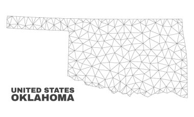 Vektör poligonal Mesh Oklahoma eyalet harita