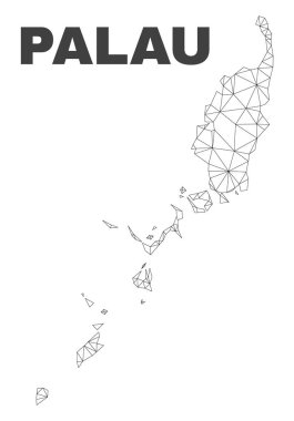 Vektör poligonal Mesh Palau Haritası