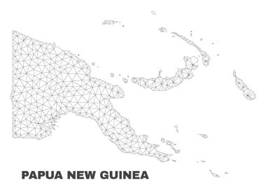 Vektör poligonal Mesh Papua Yeni Gine Haritası