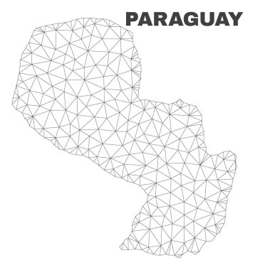 Vektör poligonal Mesh Paraguay Haritası