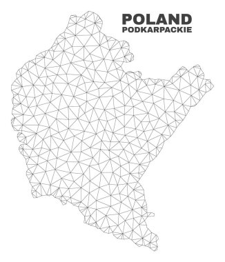 Vektör poligonal Mesh Podkarpackie Voyvodalığı harita