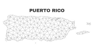 Vektör poligonal Mesh Puerto Rico harita