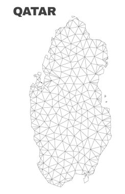 Vektör poligonal Mesh Katar harita