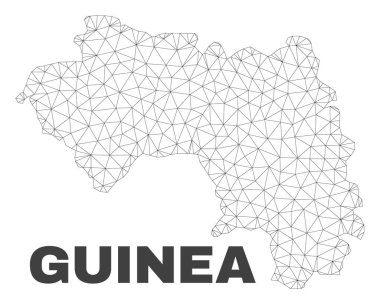 Vektör poligonal Mesh Gine Cumhuriyeti harita