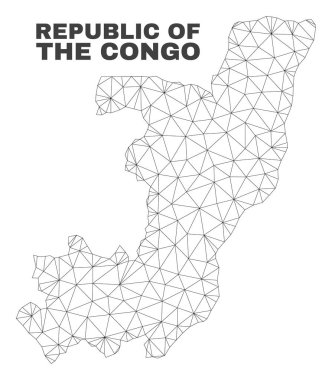 Vektör poligonal Mesh Cumhuriyeti Kongo Haritası