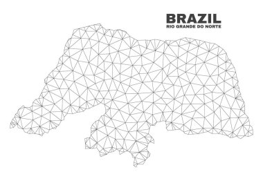 Vektör poligonal Mesh Rio Grande Do Norte devlet harita