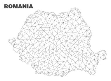 Vektör poligonal Mesh Romanya harita