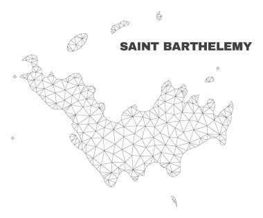 Vektör poligonal Mesh Saint Barthelemy harita