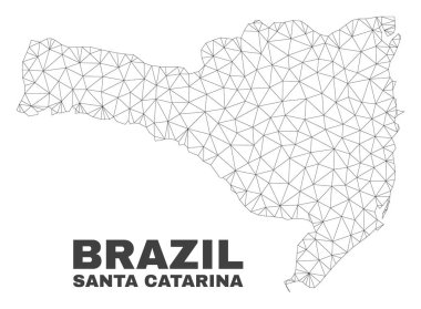 Vektör poligonal Mesh Santa Catarina devlet harita