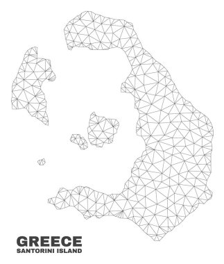 Vektör poligonal Mesh Santorini Adası Haritası