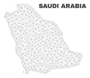 Vektör poligonal Mesh Suudi Arabistan harita