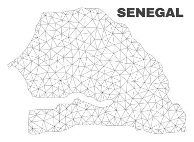 Vektör poligonal Mesh Senegal haritası