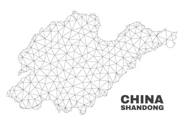 Vektör poligonal Mesh Shandong Eyaleti harita