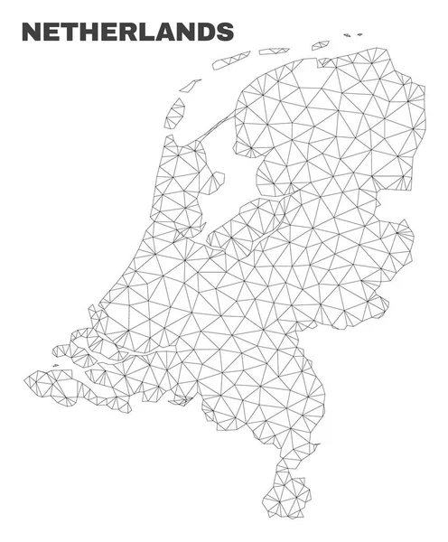 Vector Polygonal Mesh Olanda Mappa — Vettoriale Stock