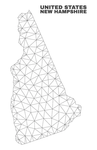 Vector Polygonal Mesh nya Hampshire tillstånd karta — Stock vektor