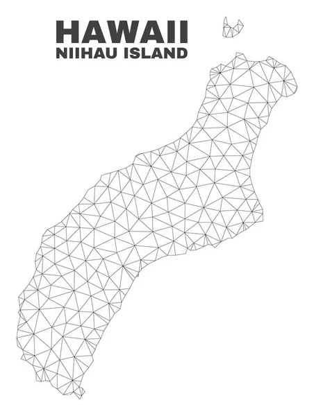 Mapa da ilha de Niihau de malha poligonal vetorial —  Vetores de Stock