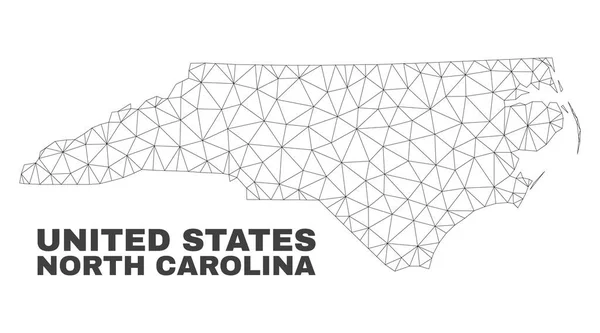 Vektorová mapa polygonální Mesh North Carolina State — Stockový vektor