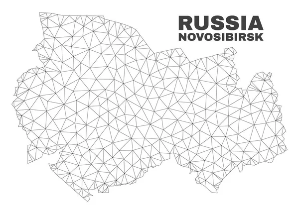 Mapa Região Novosibirsk Abstrato Isolado Sobre Fundo Branco Modelo Malha — Vetor de Stock