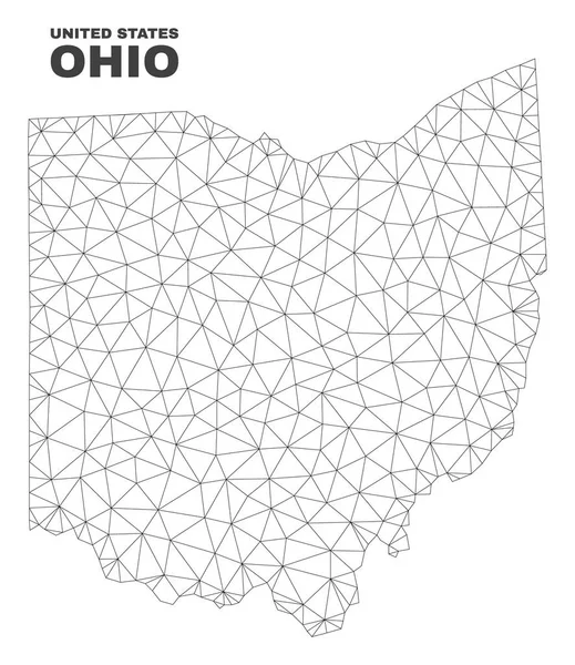 Wektor wielokąta siatki Ohio State mapę — Wektor stockowy